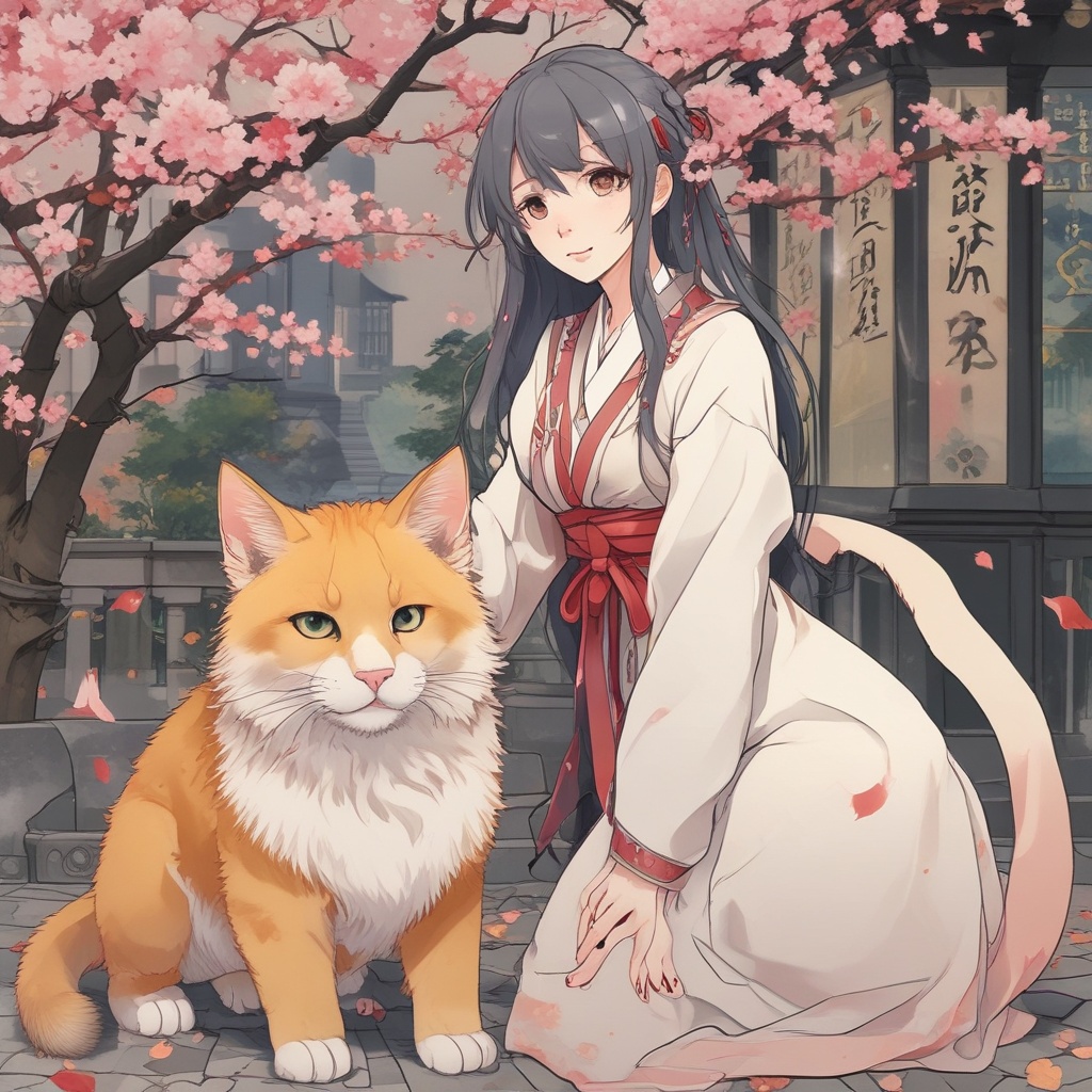 猫と遊ぶ女性